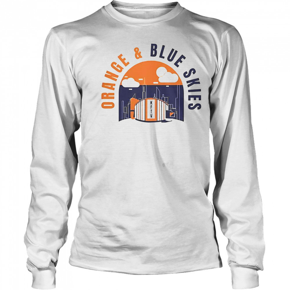 New York Knicks Orange & Blue Skies T-Shirt Long Sleeved