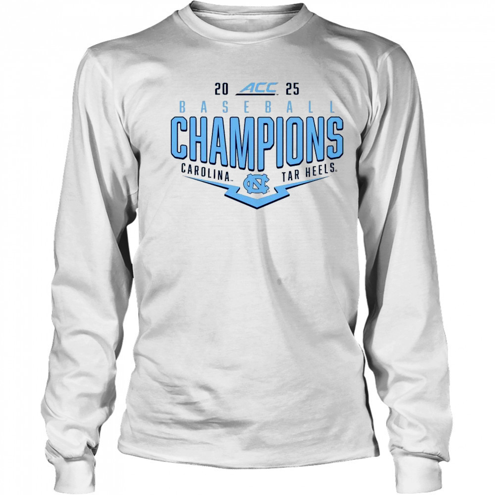 North Carolina Tar Heels NCAA ACC 2025 Baseball Conference Tournament Champions Playoff Pitch t-shirt Long Sleeved