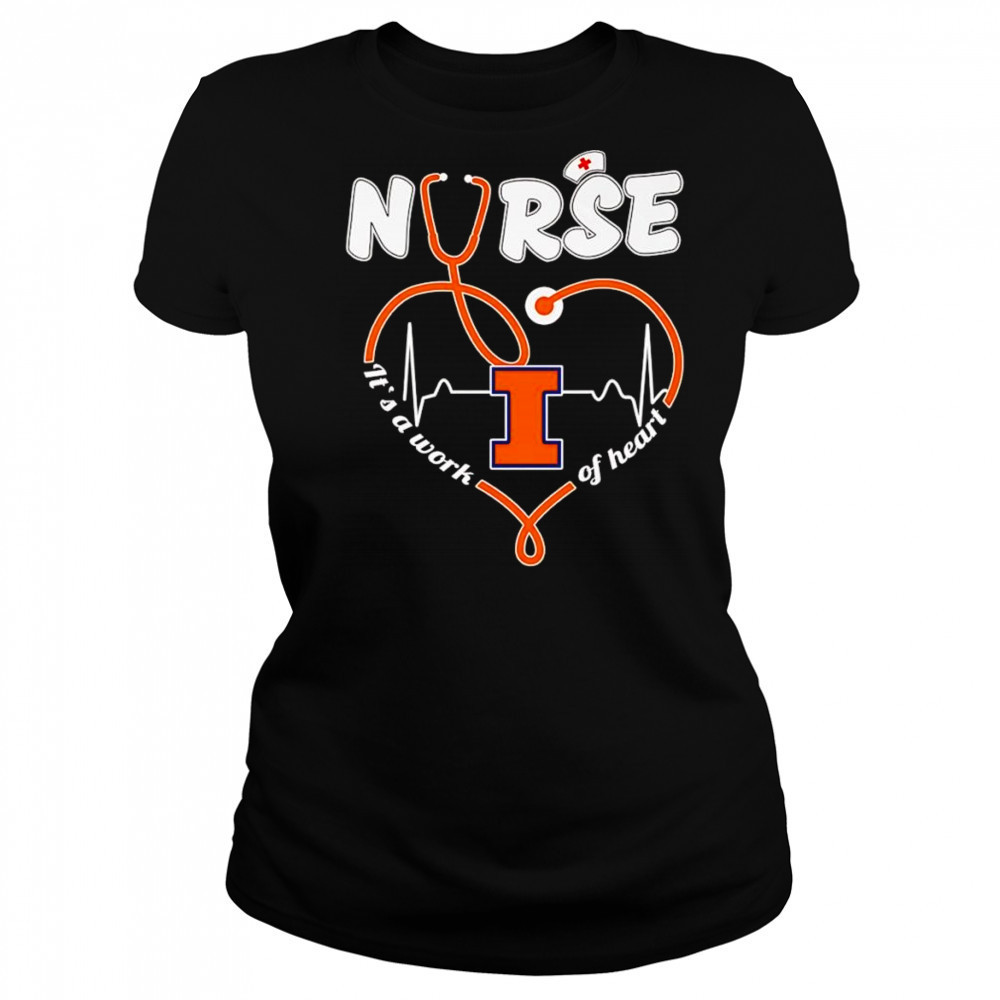 Nurse it’s a work of heart Illinois Fighting Illini shirt Women's T-shirt
