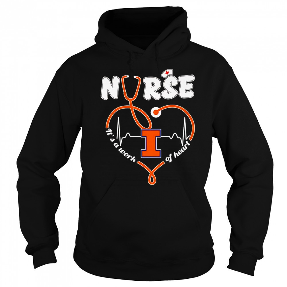 Nurse it’s a work of heart Illinois Fighting Illini shirt Sweatshirt