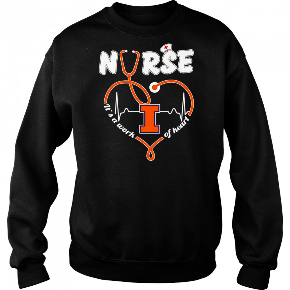 Nurse it’s a work of heart Illinois Fighting Illini shirt Hoodie