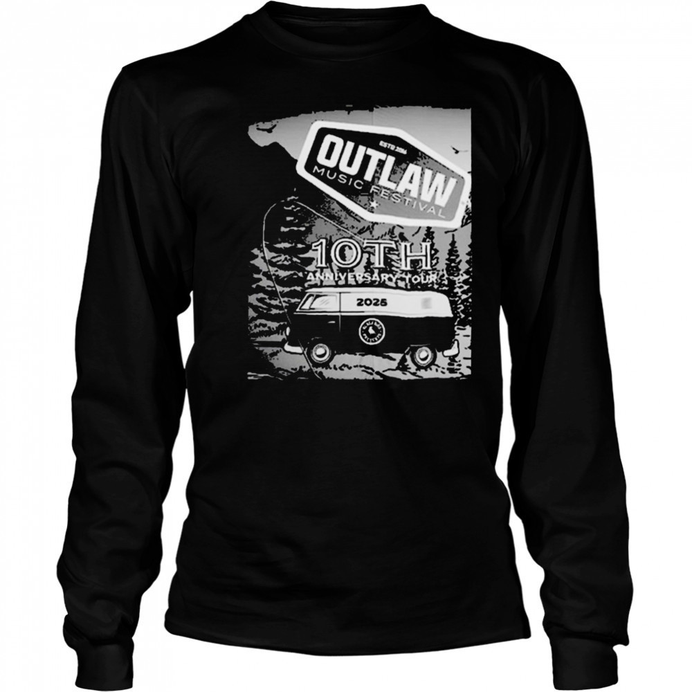 Outlaw Music Festival 10th Anniversary Tour 2025 Show At The Gorge Amphitheatre On May 25 2025 Quincy WA T shirts Long Sleeved