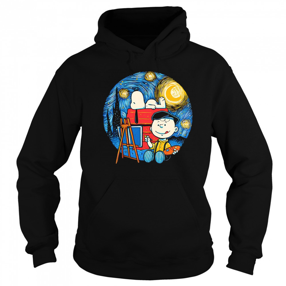 Painting the Night Charlie Brown as Vincent Van Gogh shirt Sweatshirt