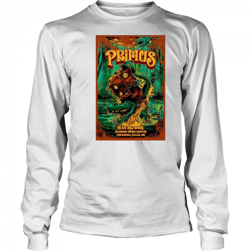 Primus Blossom Music Center Cuyahoga Falls OH May 25 2025 Tour t-shirt Long Sleeved