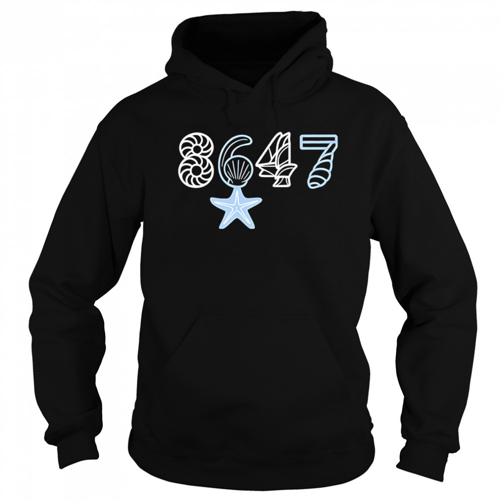 Retro 8647 Starfish Seashells Print shirt Sweatshirt