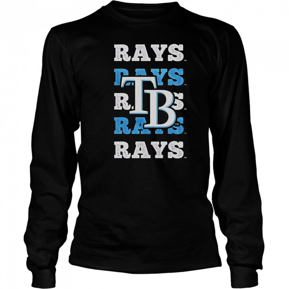 Tampa Bay Rays Logo Repeat T-Shirt Long Sleeved