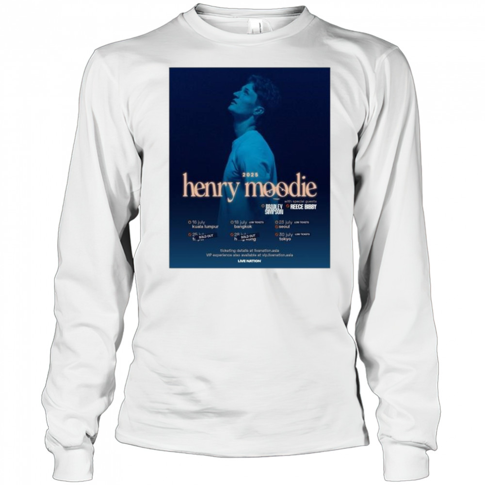 2025 Henry Moodie with Bradley Simpson and Reece Bibby July Tour t-shirt Long Sleeved