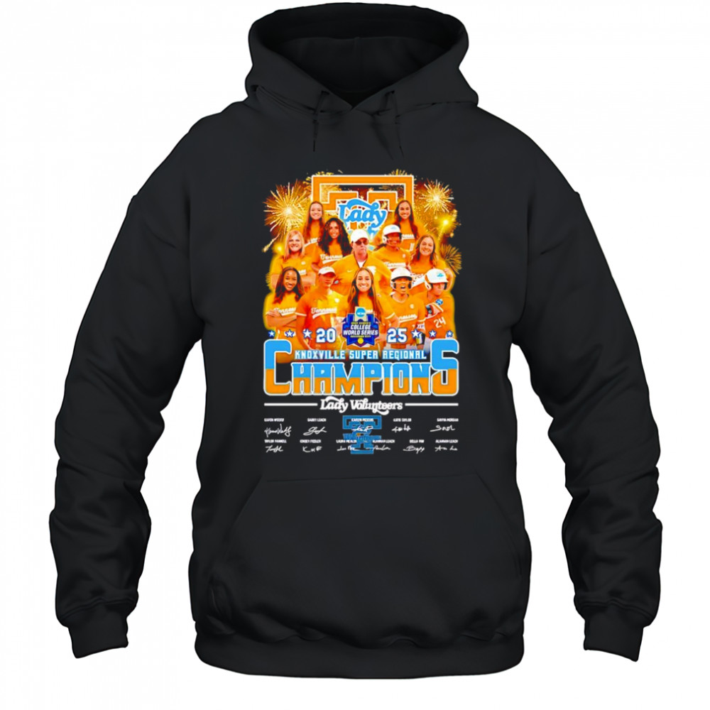 2025 Knoxville Super Regional Champions Tennessee Lady Volunteers signature shirt Hoodie