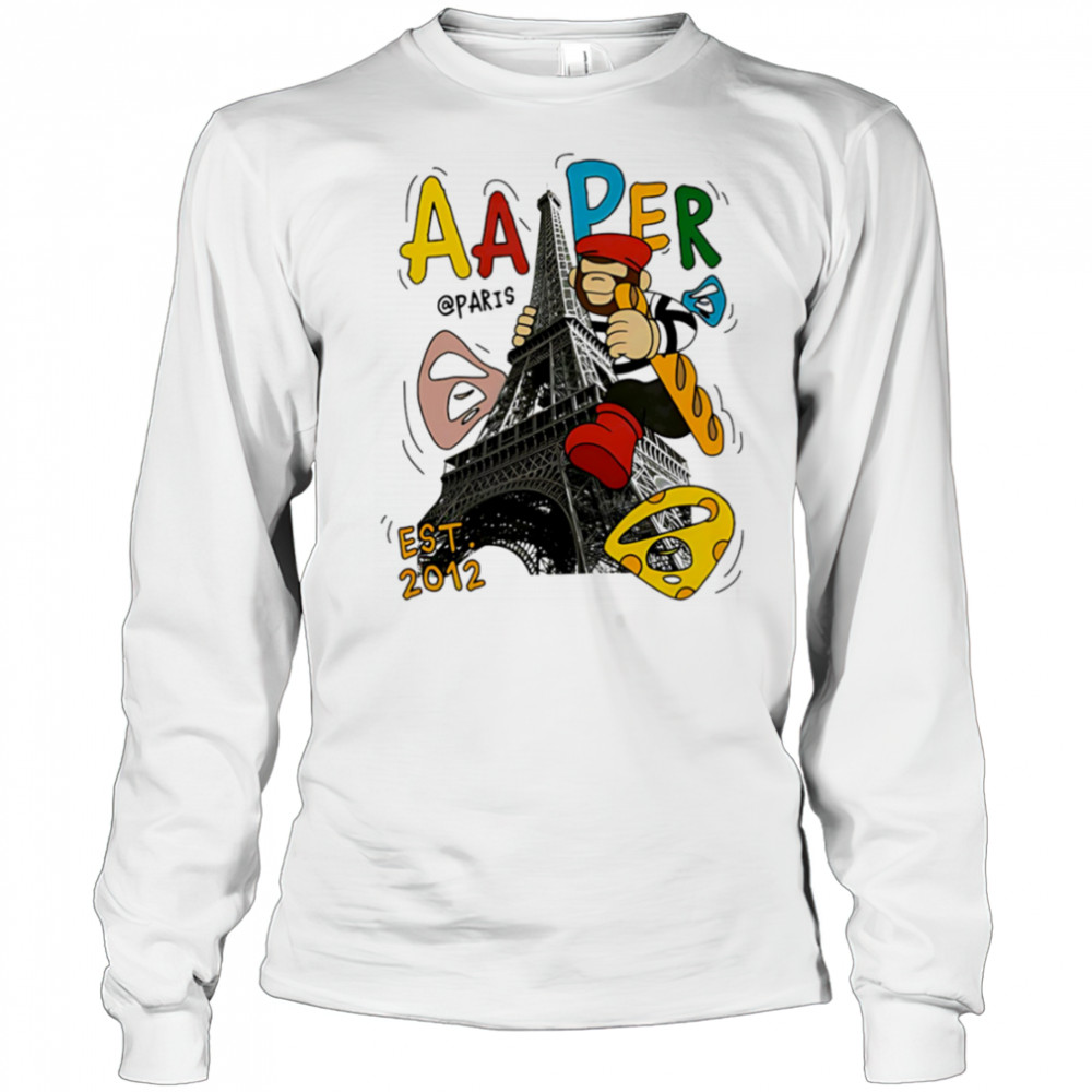 Aape Bathing Ape Eiffel Tower shirt Long Sleeved