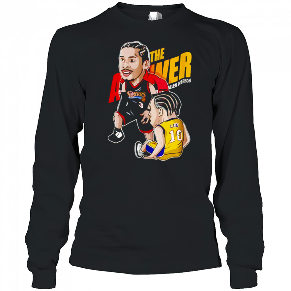 Allen Iverson Cartoon The Answer 90S Nba Fan Art shirt Long Sleeved