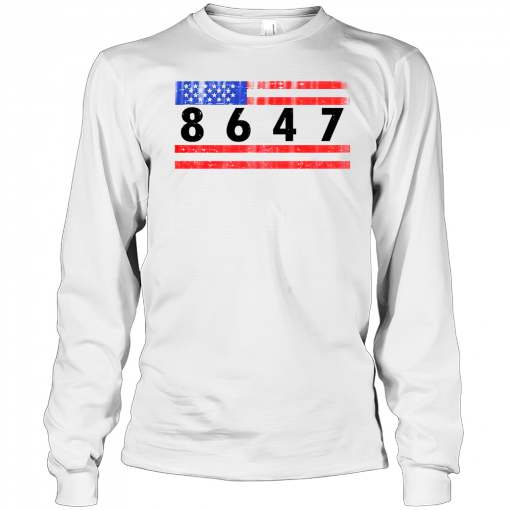Anti Trump Impeach 47 8647 47th President Us Flag T-Shirt Long Sleeved