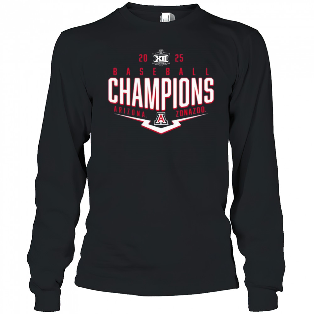 Arizona Wildcats 2025 Big 12 Baseball Conference Tournament Champions Playoff Pitch Zonazoo t-shirt Long Sleeved