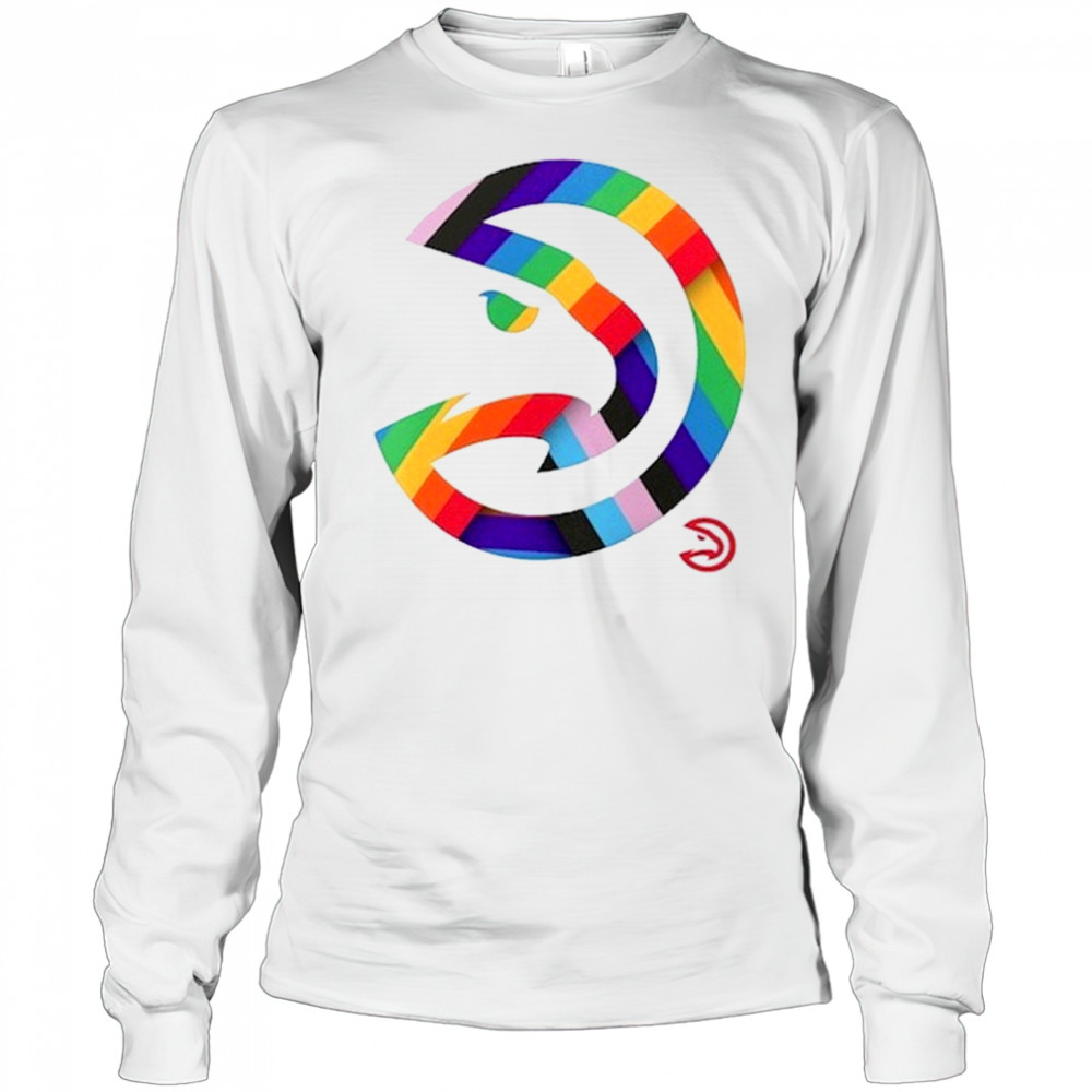Atlanta Hawks Team Logo Pride T-Shirt Long Sleeved