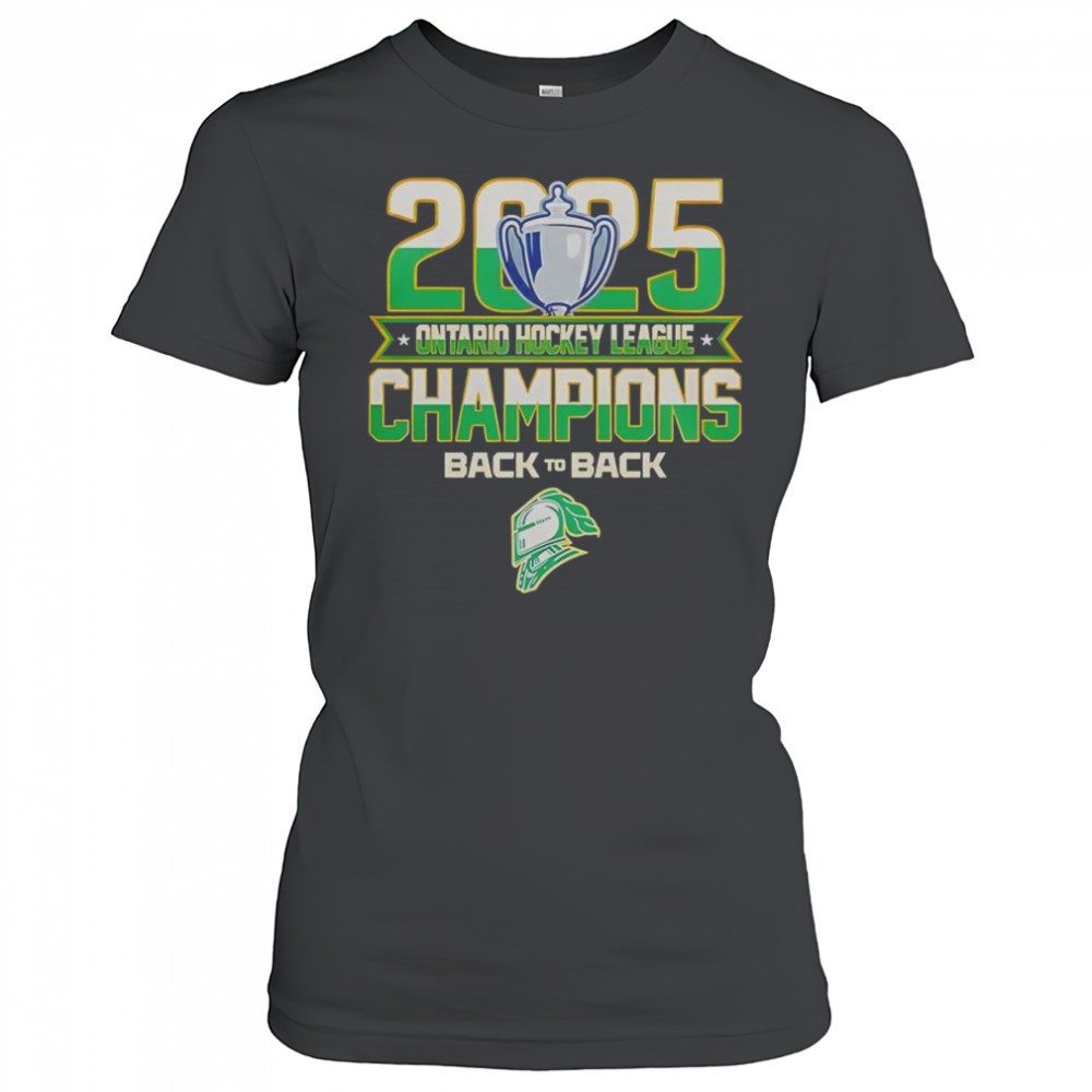 Back To Back London Knights 2025 Ontario Hockey League Champions T-Shirt Women's T-shirt