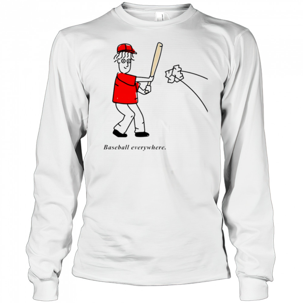 Baseball Everywhere cartoon meme shirt Long Sleeved
