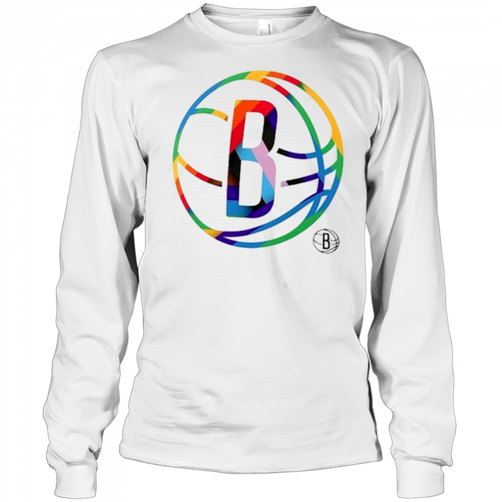 Brooklyn Nets Team Logo Pride T-Shirt Long Sleeved