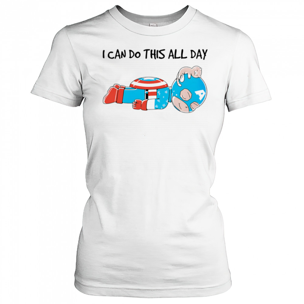 Captain America and cat I can do this all day shirt Women's T-shirt