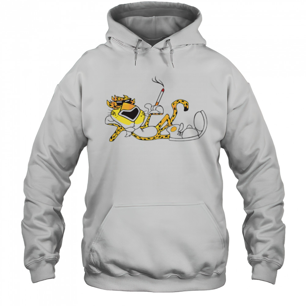 Cheetah Cigarette Cool Retro Mascot Graphic Illustration shirt Hoodie