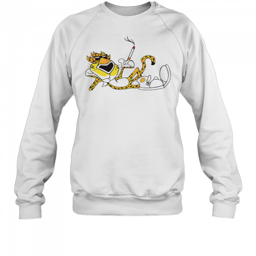 Cheetah Cigarette Cool Retro Mascot Graphic Illustration shirt Sweatshirt