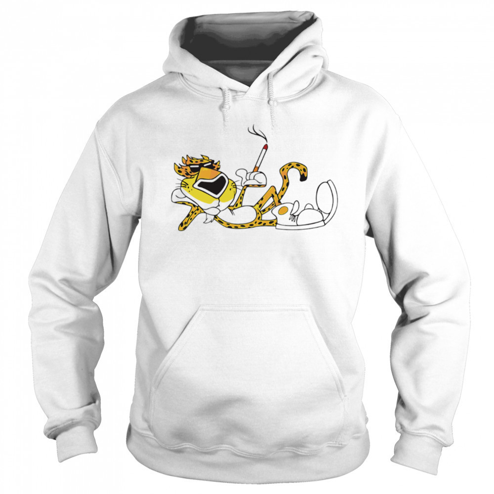 Cheetah Cigarette Cool Retro Mascot Graphic Illustration shirt Sweatshirt