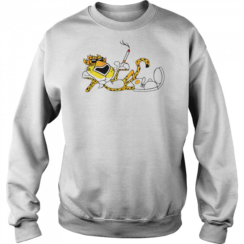 Cheetah Cigarette Cool Retro Mascot Graphic Illustration shirt Hoodie