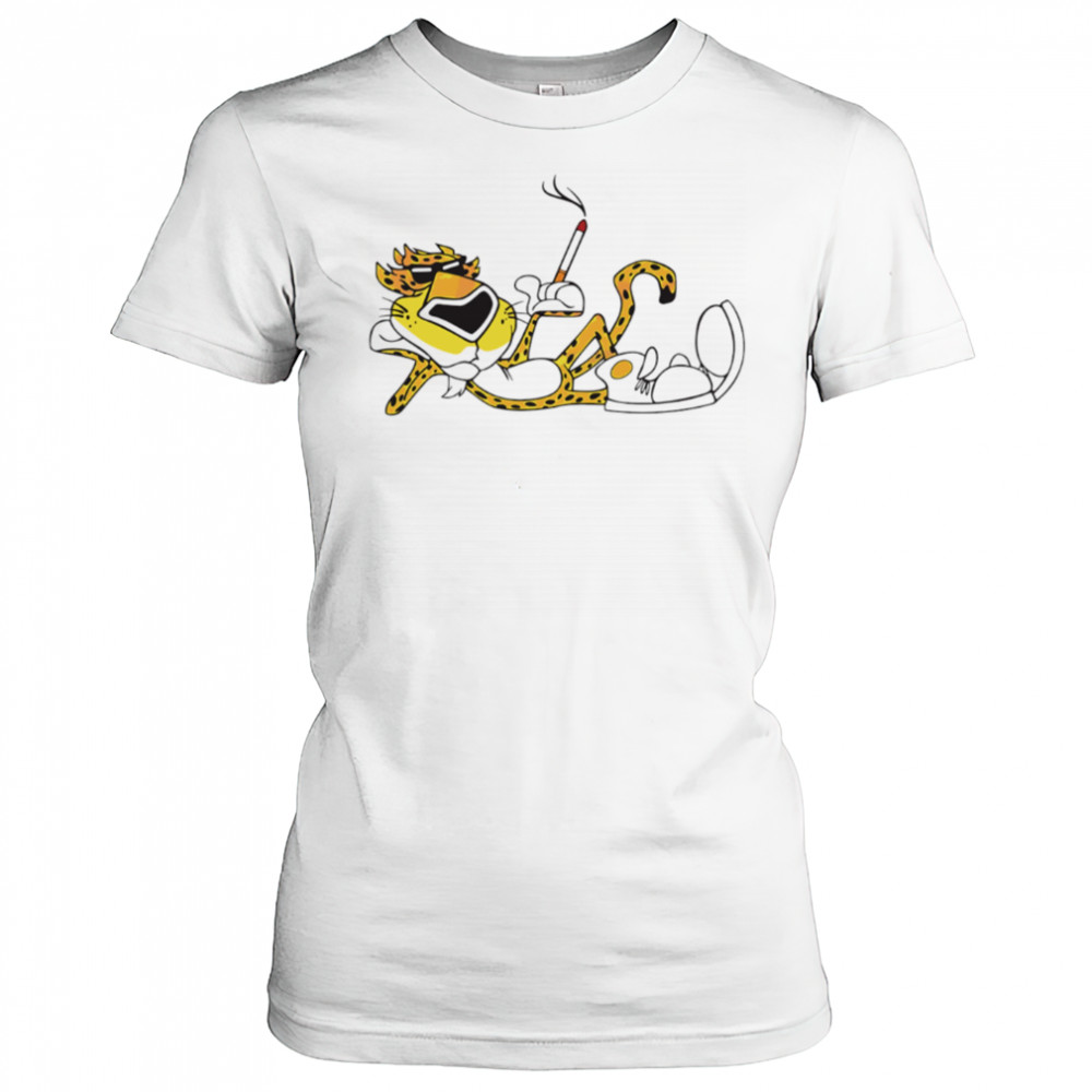 Cheetah Cigarette Cool Retro Mascot Graphic Illustration shirt Women's T-shirt