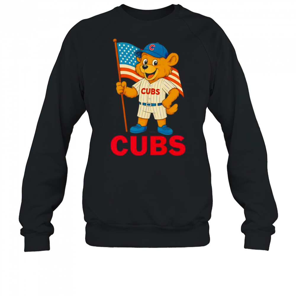 Chicago Cubs Clark mascot American flag shirt Sweatshirt