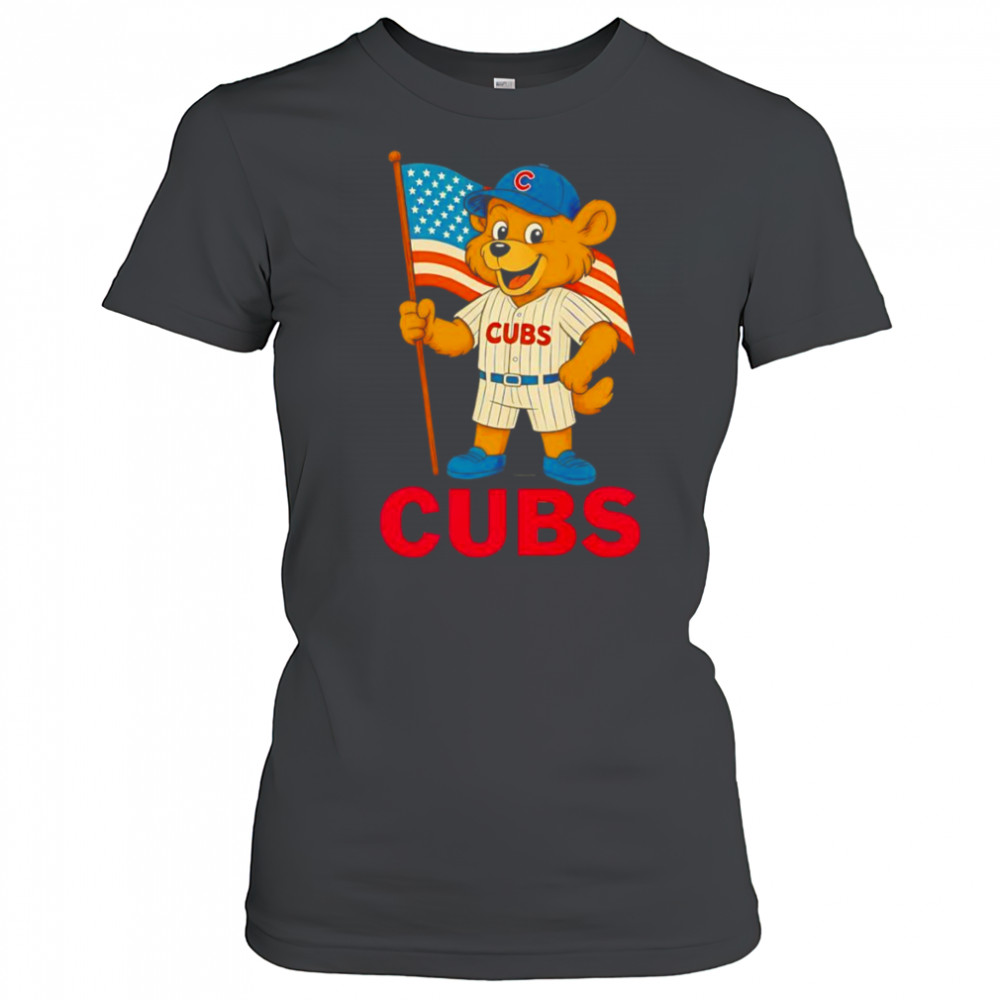 Chicago Cubs Clark mascot American flag shirt Women's T-shirt