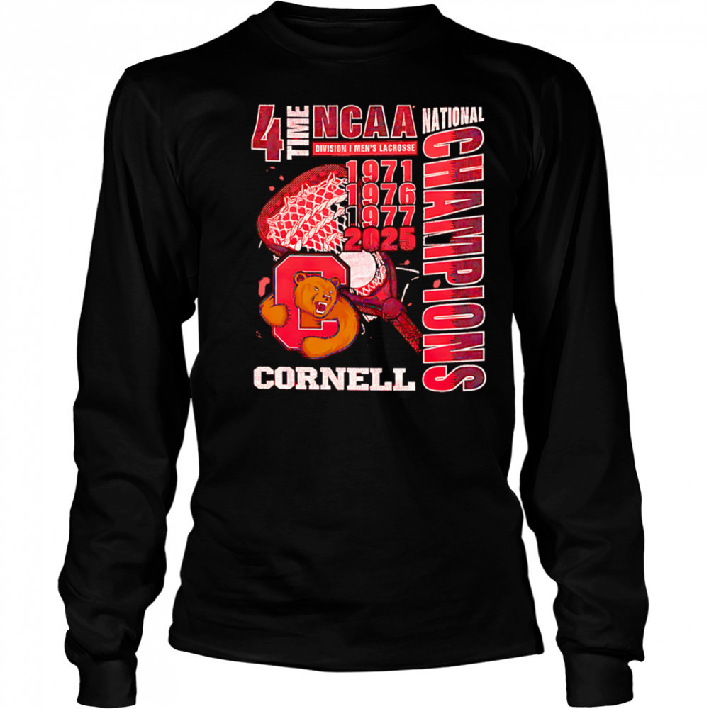 Cornell Big Red 4 time Ncaa National Champions shirt Long Sleeved