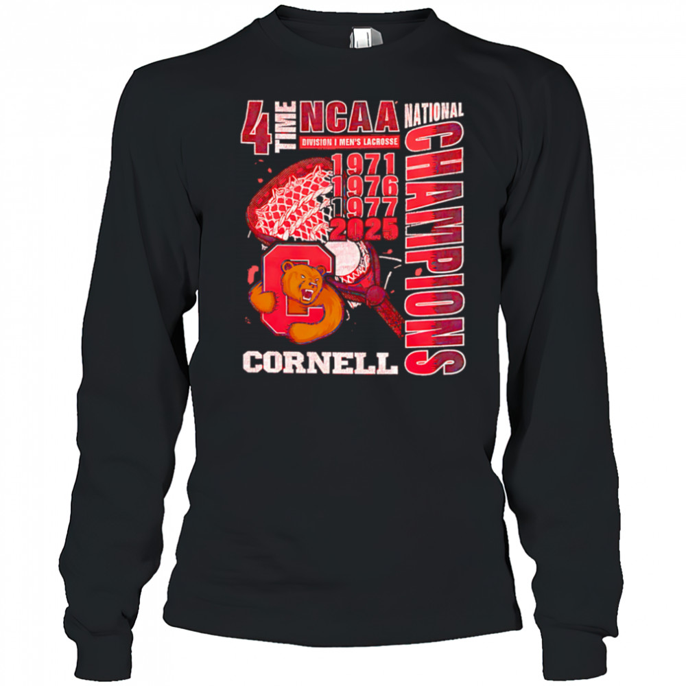 Cornell Big Red 4 time Ncaa National Champions shirt Long Sleeved