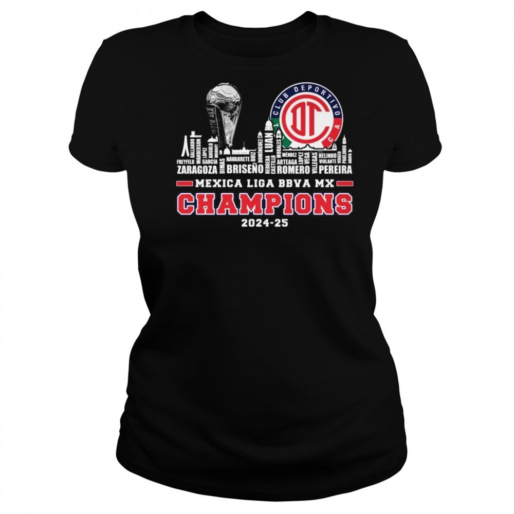 Deportivo Toluca F.C Mexica Liga Bbva Mx Champions 2024-25 SKyline Shirt Women's T-shirt