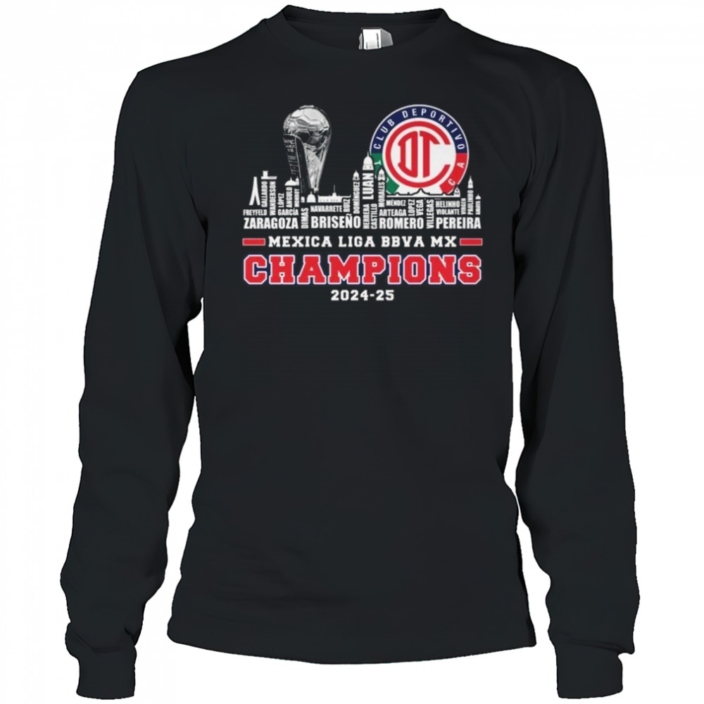 Deportivo Toluca F.C Mexica Liga Bbva Mx Champions 2024-25 SKyline Shirt Long Sleeved