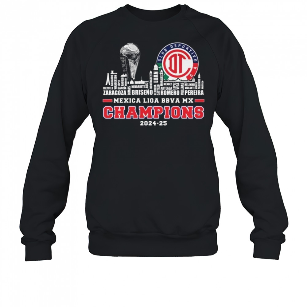 Deportivo Toluca F.C Mexica Liga Bbva Mx Champions 2024-25 SKyline Shirt Sweatshirt