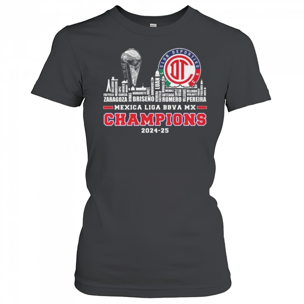 Deportivo Toluca F.C Mexica Liga Bbva Mx Champions 2024-25 SKyline Shirt Women's T-shirt