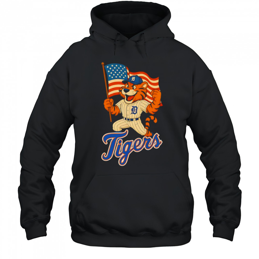 Detroit Tigers Paws mascot American flag shirt Hoodie