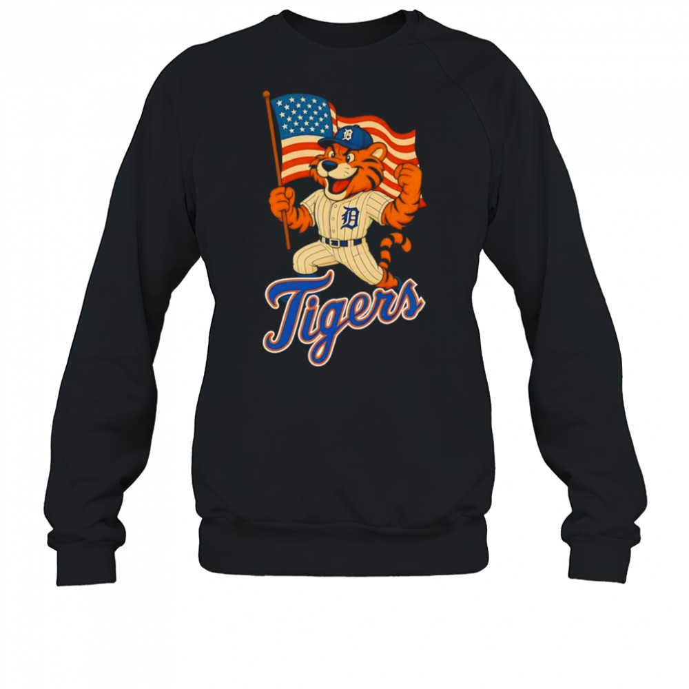 Detroit Tigers Paws mascot American flag shirt Sweatshirt