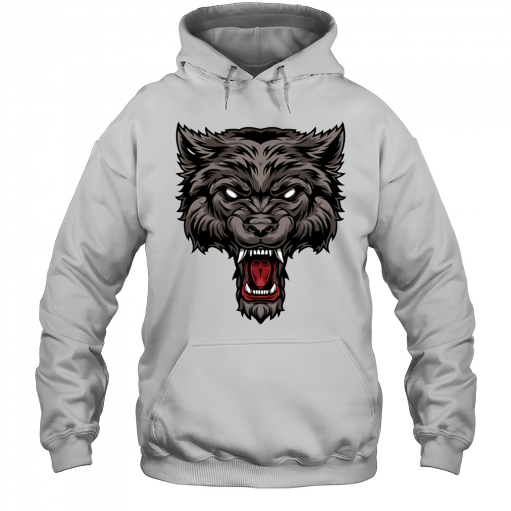 Ferocious Wolf Illustration Head shirt Hoodie