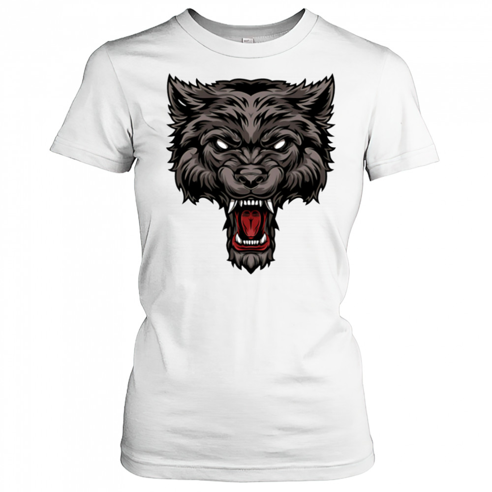 Ferocious Wolf Illustration Head shirt Women's T-shirt