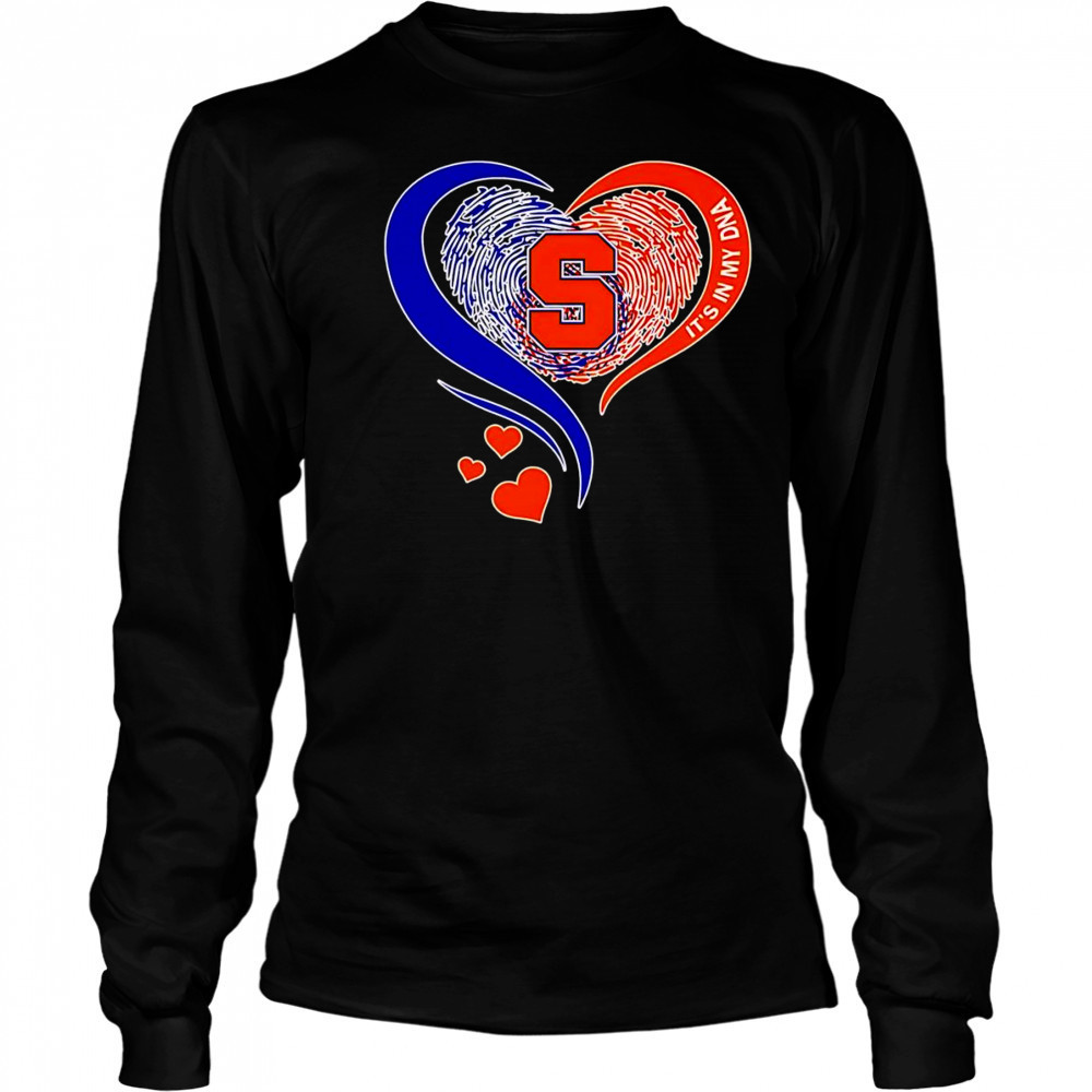 Fingerprint heart it’s in my DNA Syracuse Orange shirt Long Sleeved