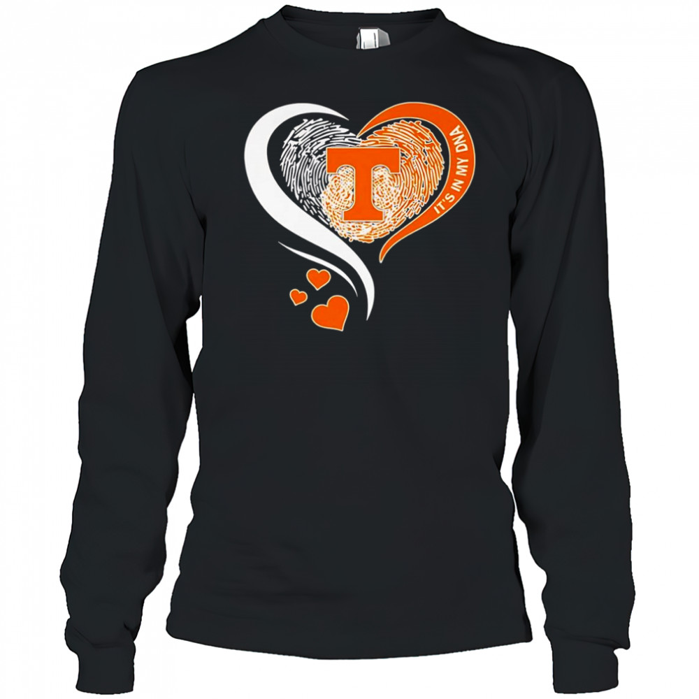 Fingerprint heart it’s in my DNA Tennessee Volunteers shirt Long Sleeved