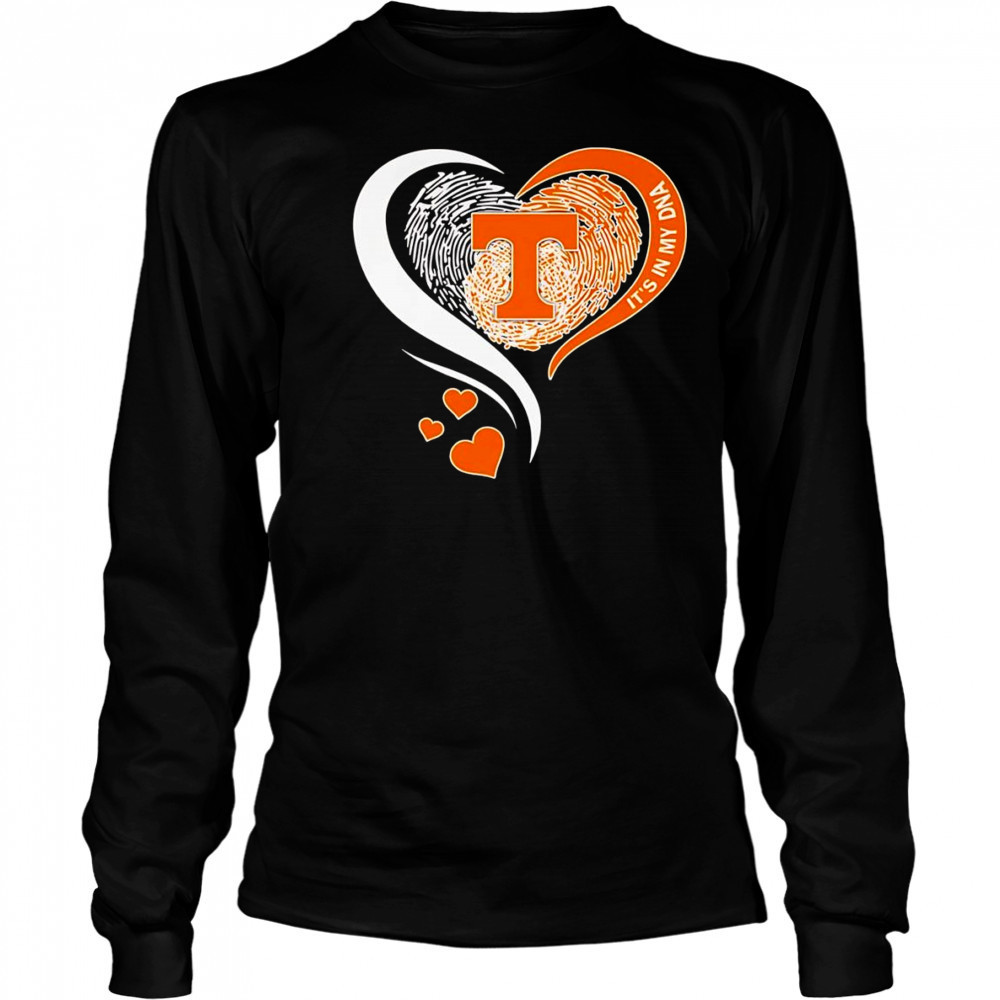 Fingerprint heart it’s in my DNA Tennessee Volunteers shirt Long Sleeved