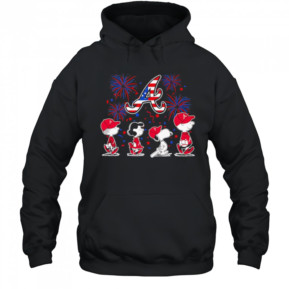 Fireworks Peanuts 4th of July Atlanta Braves shirt Hoodie