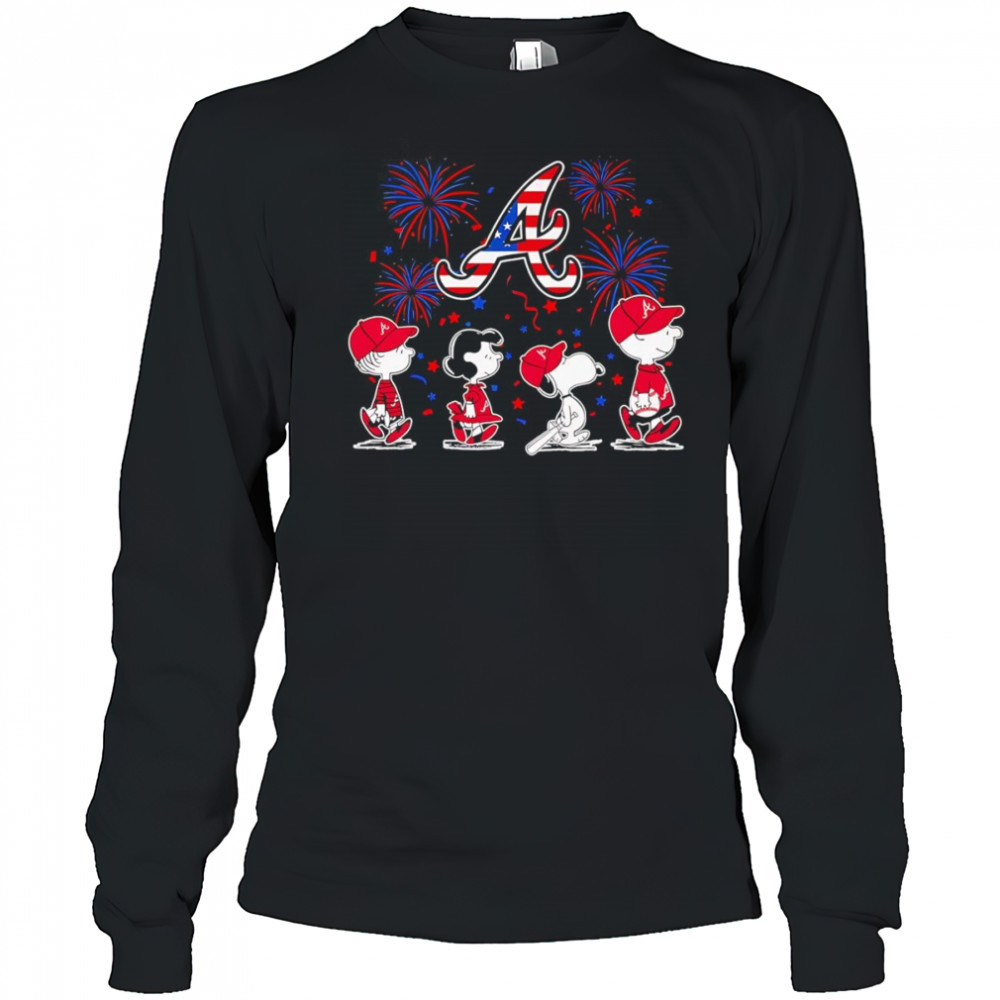 Fireworks Peanuts 4th of July Atlanta Braves shirt Long Sleeved