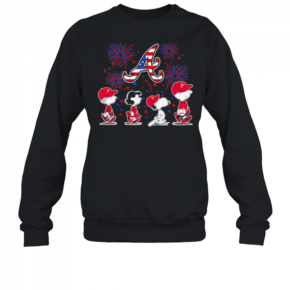 Fireworks Peanuts 4th of July Atlanta Braves shirt Sweatshirt