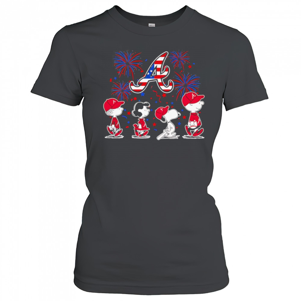 Fireworks Peanuts 4th of July Atlanta Braves shirt Women's T-shirt