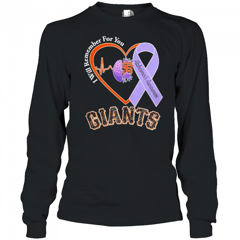 Giants I Will Remember For You Alzheiner’s Awarness Shirt Long Sleeved