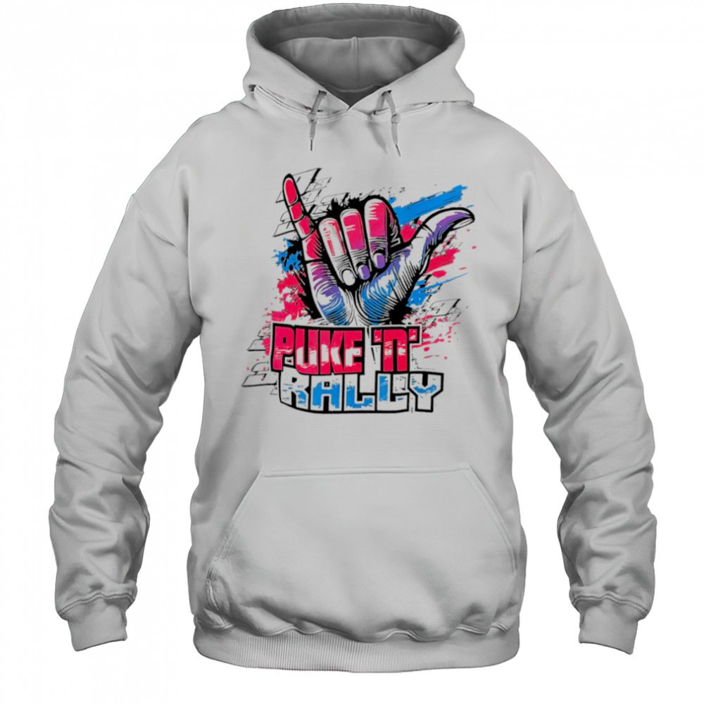Hand Puke and Rally paint shirt Hoodie