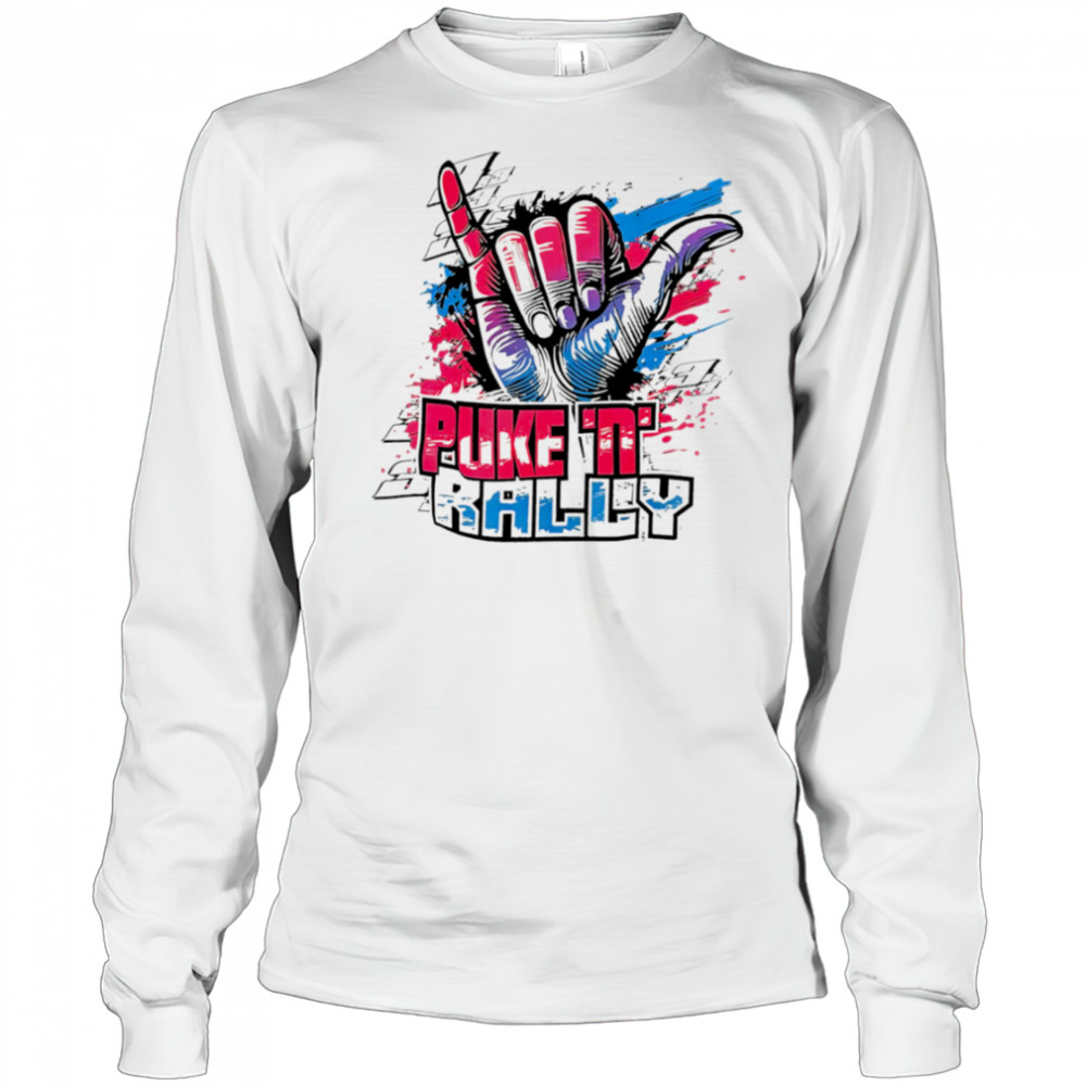 Hand Puke and Rally paint shirt Long Sleeved