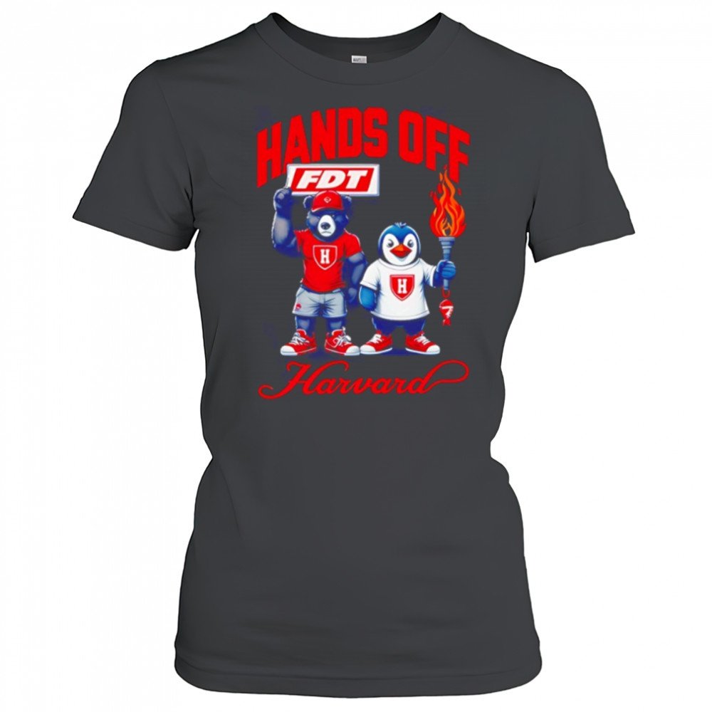 Hands Off Harvard Subtle FDT bear and penguin shirt Women's T-shirt