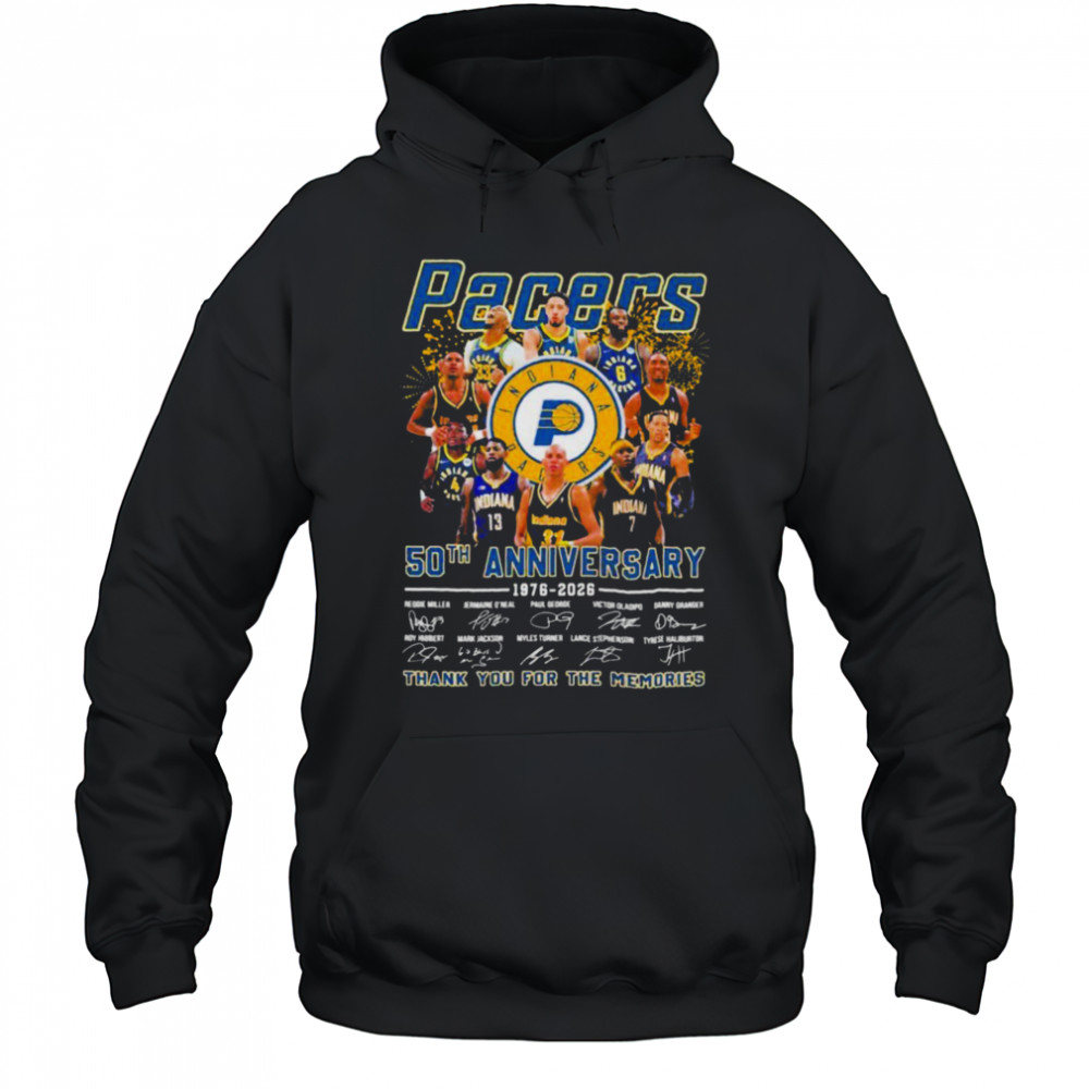Indiana Pacers 50th Anniversary Thank You For The Memories Signatures T shirts Hoodie